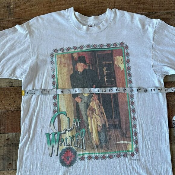 Clay Walker vintage fruit of the loom single stitch mens short sleeve t-shirt -L - Picture 3 of 10